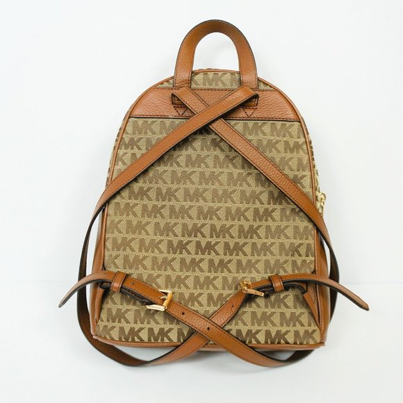 Michael Kors Bags Michael Kors Abbey M Backpack Center Stripe Brown
